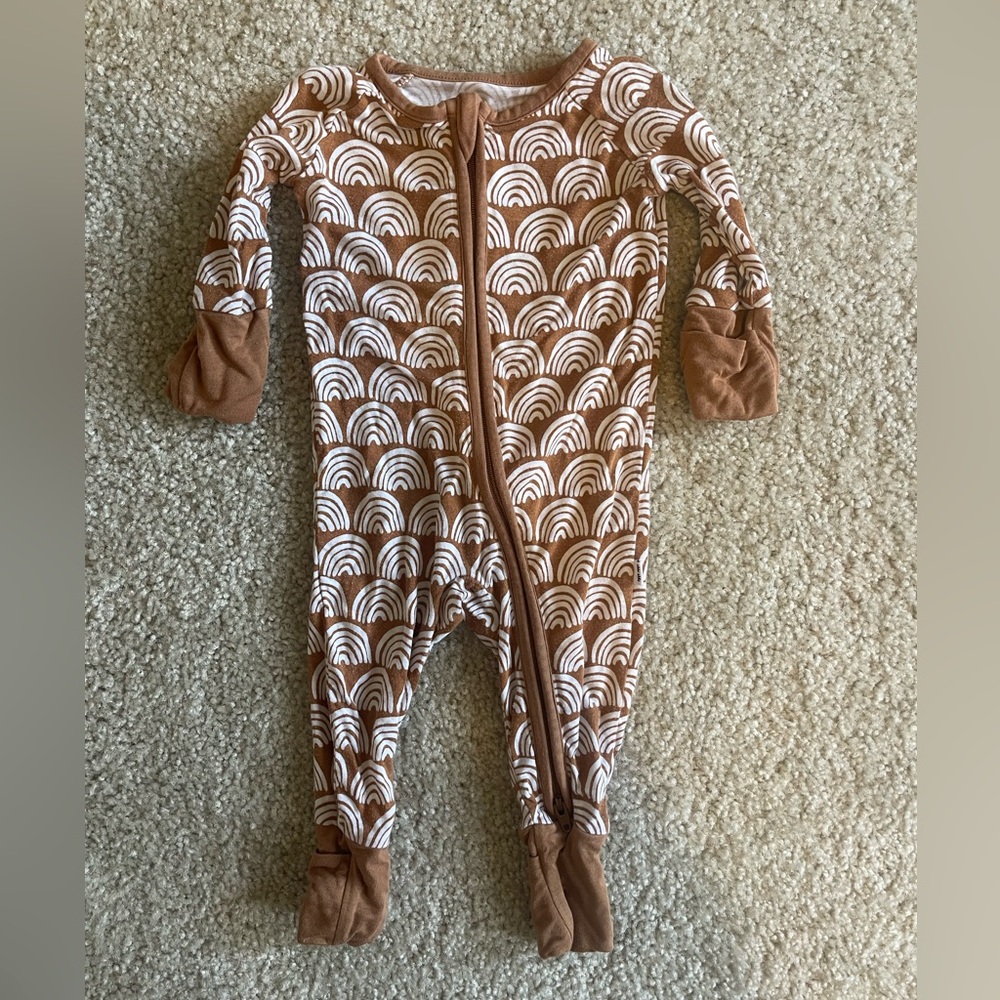 Little Sleepies Rust Rainbow Zippy